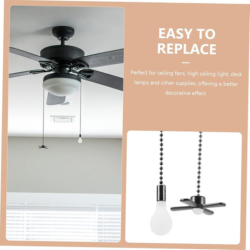 Jojofuny 2 قطعة سلسلة سحب آمنة لمصباح مروحة السقف للأولاد والبنات - Image 4