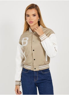 Regular Fit Leather Look Varsity Bomber Jacket - pzsku/Z91DFF022C99672DD73DCZ/45/_/1732177926/6278ff27-73c6-4c41-92b9-2edc8d55edbd