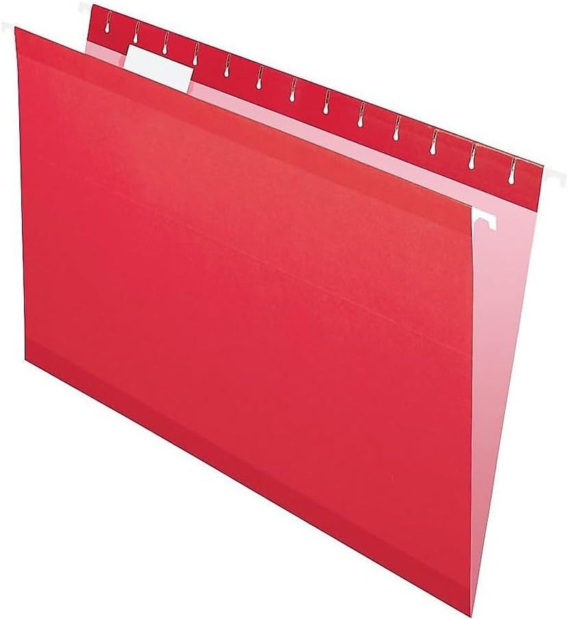 Pendaflex Reinforced Hanging File Folders, Legal Size, Red, 1/5 Cut, 25/BX (4153 1/5 RED) - Image 1