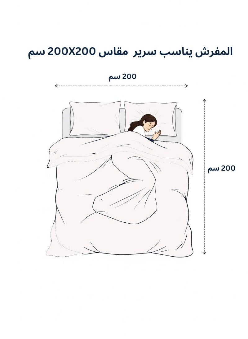 مون مفرش شتوي نفرين نظام وجهين وجه مخمل وجه فرو - طقم مفارش 6 قطع ( 1 لحاف + 1 وشرشف مطاطي + 4 أغطية وسائد ديكورية ) يناسب سرير مقاس 200x200 سم - Image 2