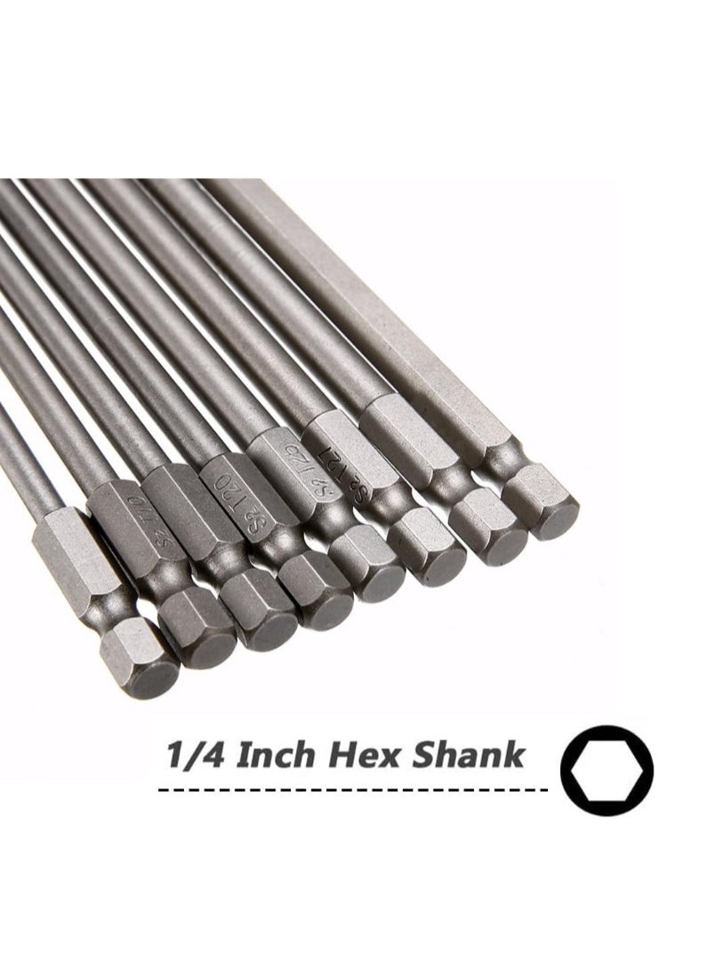 Yakumuz - 8pcs 200mm/7.9" Long Torx Head Screwdriver Bit Set Yakumuz Magnetic Tamper Proof Security Torx Bit Set 1/4" Hex Shank Star Screw Driver Drill Bits T8-T40 - Image 1