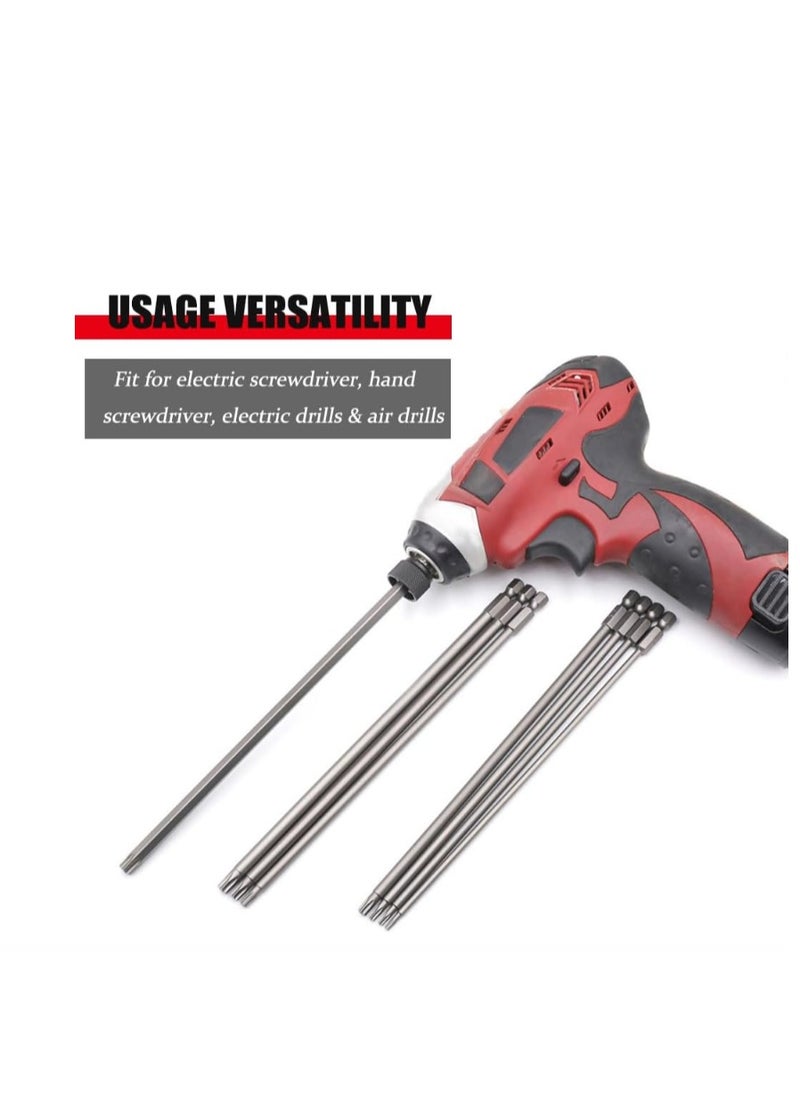 Yakumuz - 8pcs 200mm/7.9" Long Torx Head Screwdriver Bit Set Yakumuz Magnetic Tamper Proof Security Torx Bit Set 1/4" Hex Shank Star Screw Driver Drill Bits T8-T40 - Image 1
