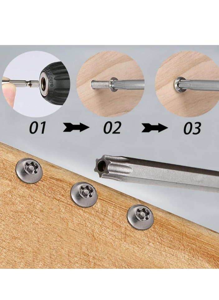 Yakumuz - 8pcs 200mm/7.9" Long Torx Head Screwdriver Bit Set Yakumuz Magnetic Tamper Proof Security Torx Bit Set 1/4" Hex Shank Star Screw Driver Drill Bits T8-T40 - Image 1