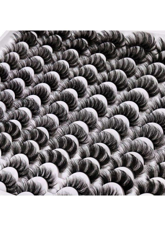 Alice - False Eyelashes 48 Pairs 6 Styles Mixed Fluffy Curled Fake Eye Lashes Bulk Wholesale Dramatic Thick 5D Wispy Strip Faux Mink Eyelashes Multipack - Image 1