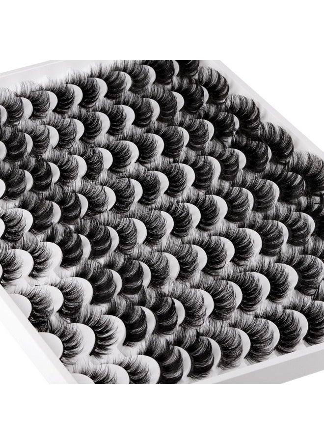 Alice - False Eyelashes 48 Pairs 6 Styles Mixed Fluffy Curled Fake Eye Lashes Bulk Wholesale Dramatic Thick 5D Wispy Strip Faux Mink Eyelashes Multipack - Image 1