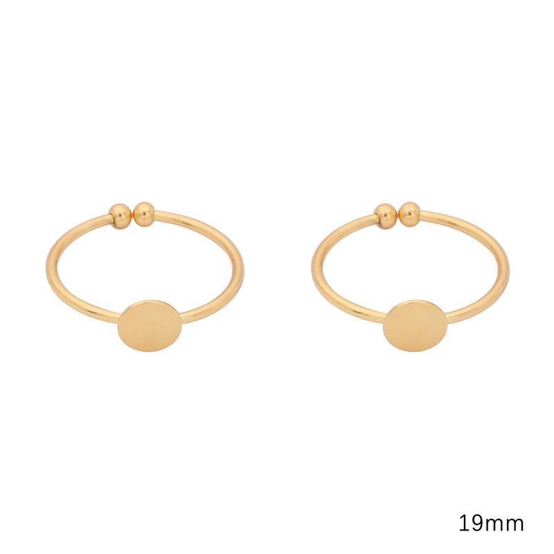 Generic 14K Copper Clap Hanging Plating Color Patch Ring Bracket Simple Ins Wind Ring Semi-finished Handmade Ring diy Material 18K Gold 6mm Pinto Ring