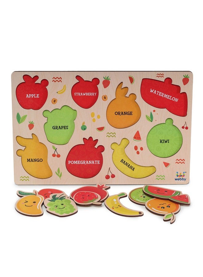 Webby Colorful Fruits Educational Wooden Puzzle For Kids - Image 1