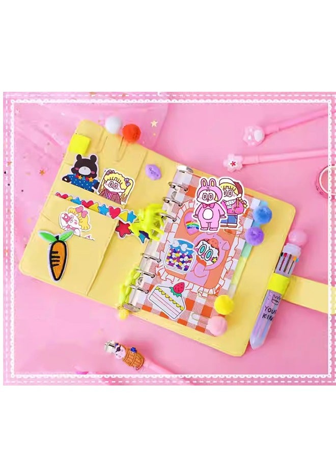 Beauenty DIY Lined Journal Sketchbook Pocket Planner Girls Diary Cute Notepads Stationery Notebooks Journals School Office Supplies  - Image 1
