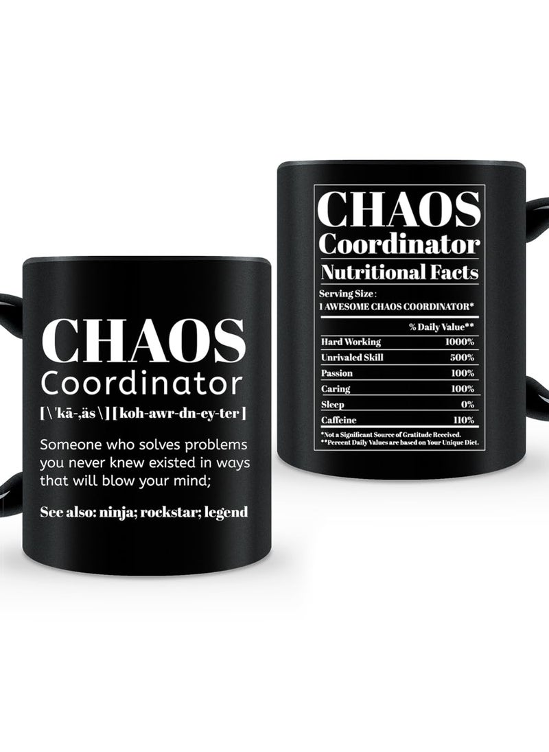 KALIDHAR KALIDHAR Chaos Coordinator Mug Coworker Gifts for Women Chaos Coordinator Gifts for Boss Coworkers Assistant Teacher Funny Appreciation Thank You Gift 11 Oz Coffee Mug Cup  - Image 1