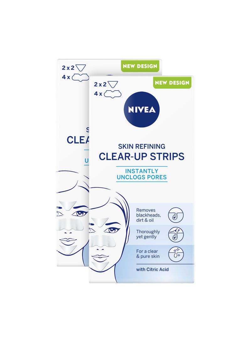 Nivea Face Strips Unclog Pores Instantly Skin Refining Clear-Up Citrid Acid 12 Strips - Image 1