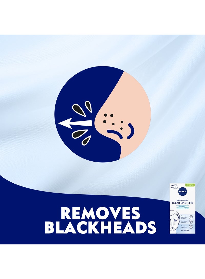 Nivea Face Strips Unclog Pores Instantly Skin Refining Clear-Up Citrid Acid 12 Strips - Image 4