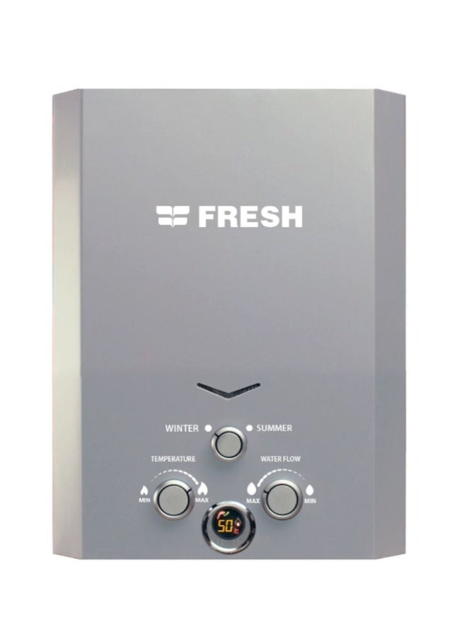 Fresh Natural Gas Water Heater 6 Liter Digital - Silver