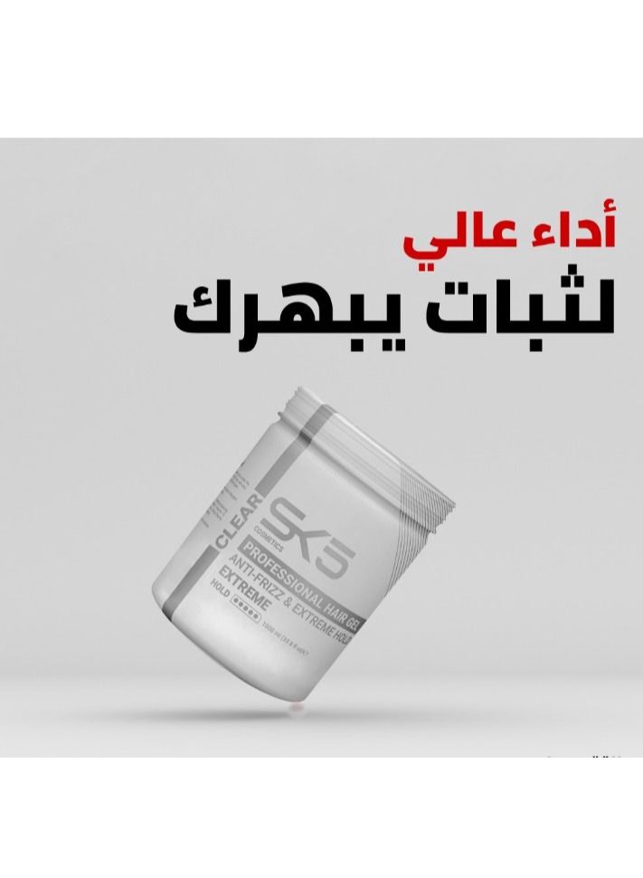SK5 COSMETICS Professional Hair Styling Gel Clear 1000ml - Image 3