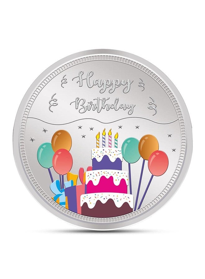 Kundan 20g (999.9) Happy Birthday Color Silver Coin - Image 1