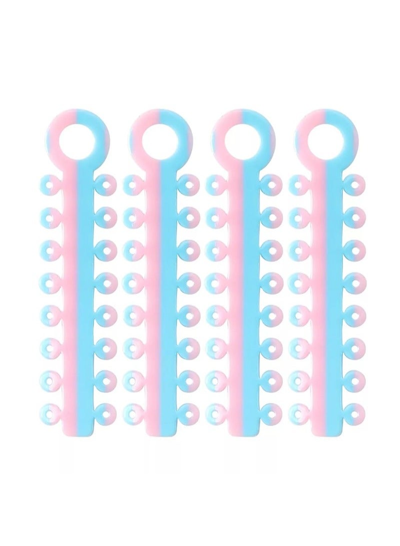 هالونهي 20 عصا (320 قطعة) ربطات تقويم الأسنان ثنائية اللون، ربطات تقويم الأسنان متعددة الألوان، أربطة مطاطية مرنة على شكل حلقة دائرية، أكثر متعة للأطفال والمرضى (أزرق ووردي) - Image 2