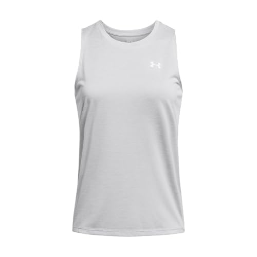 Under Armour Womens Tech Twist Tank Top, (014) Halo Gray/White/White, Small - Image 4