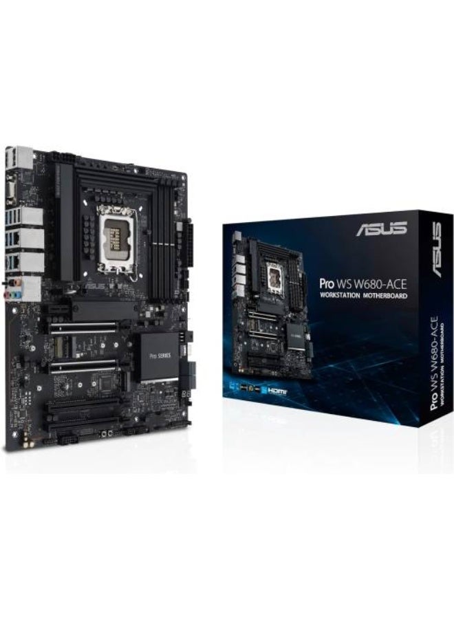 ASUS Pro WS W680-ACE Workstation Motherboard – Intel LGA 1700, W680 Chipset, DDR5 ECC/Non-ECC up to 192GB, Dual PCIe 5.0 x16, 3× M.2 PCIe 4.0, 8× SATA 6Gb/s, Dual 2.5Gb Ethernet, USB-C & USB 3.2 Gen2, ATX | 90MB1DZ0-M0EAY0 - Image 1