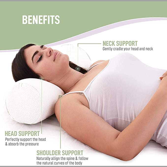 Kwality Dreams Kwality Dreams Microfibre Round Bolster Light, Soft & Fluffy for Neck & Back Support,Bed/Sofa/Diwan Pillow, Pack of 2 [31X30 inches-White Satin]  - Image 2