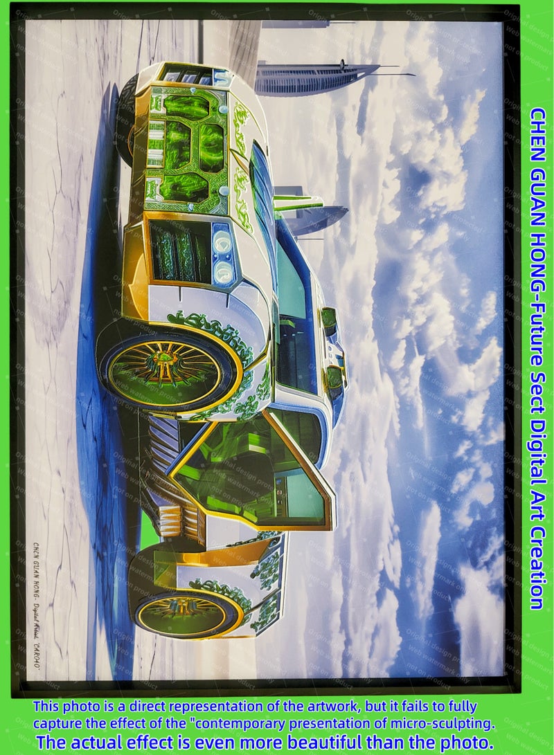 Painting - "CAR 40" by CHEN GUAN HONG: Future Sect Digital Art Creation, Sci-Fi Modern Artistic Design, Contemporary Presentation of Micro-Sculpting. This work is currently available exclusively on Platform "Noon"；The following themes are related to the works: Artwork,Decorative Painting ,Modern Artwork,Abstract Paintings,Wall Art ,Interior Decoration,Home Decor,Classic Decor,Custom Painting,Office design,Commercial design,Model home design,Clubhouse interior design,Furniture design,Landscape design,Architecture design,Soft decoration,Molding,Villa design,Decorating,Interior Design,Residential Interior Design,Commercial Decorating,Budget-Friendly Decor Ideas,Modern Home Decor Trends,Vintage Decor Inspirations,Small Space Solutions,City-Specific Interior Designers,Tips for Maximizing Small Living Spaces,Latest Trends in Home Decor for 2025. - Image 1