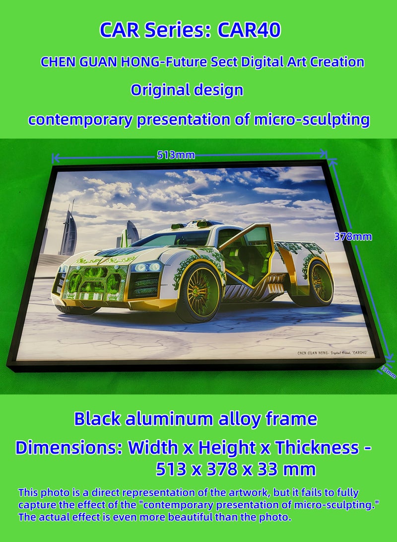 Painting - "CAR 40" by CHEN GUAN HONG: Future Sect Digital Art Creation, Sci-Fi Modern Artistic Design, Contemporary Presentation of Micro-Sculpting. This work is currently available exclusively on Platform "Noon"；The following themes are related to the works: Artwork,Decorative Painting ,Modern Artwork,Abstract Paintings,Wall Art ,Interior Decoration,Home Decor,Classic Decor,Custom Painting,Office design,Commercial design,Model home design,Clubhouse interior design,Furniture design,Landscape design,Architecture design,Soft decoration,Molding,Villa design,Decorating,Interior Design,Residential Interior Design,Commercial Decorating,Budget-Friendly Decor Ideas,Modern Home Decor Trends,Vintage Decor Inspirations,Small Space Solutions,City-Specific Interior Designers,Tips for Maximizing Small Living Spaces,Latest Trends in Home Decor for 2025. - Image 2