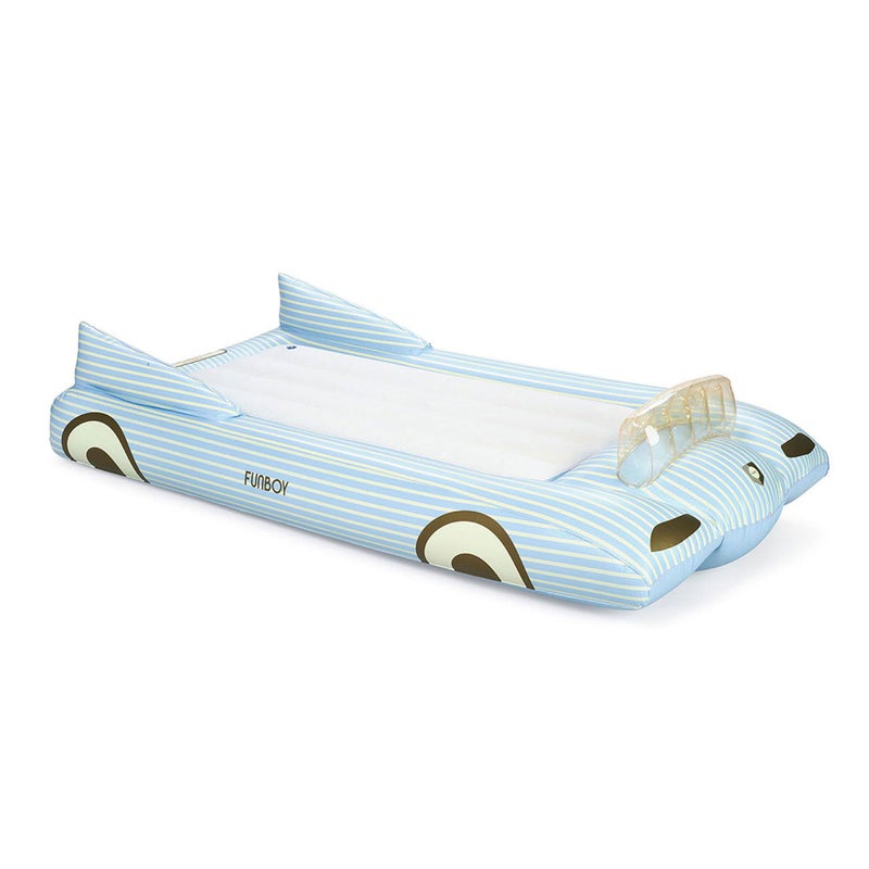 FUNBOY Kids Blue Inflatable Travel Bed & Mattress. Perfect for Sleepovers. Includes Carrying Case Storage Bag, Twin - Image 1