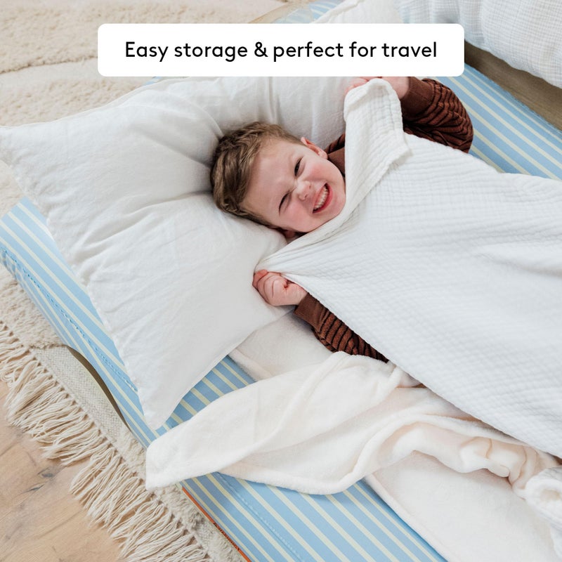 FUNBOY Kids Blue Inflatable Travel Bed & Mattress. Perfect for Sleepovers. Includes Carrying Case Storage Bag, Twin - Image 2