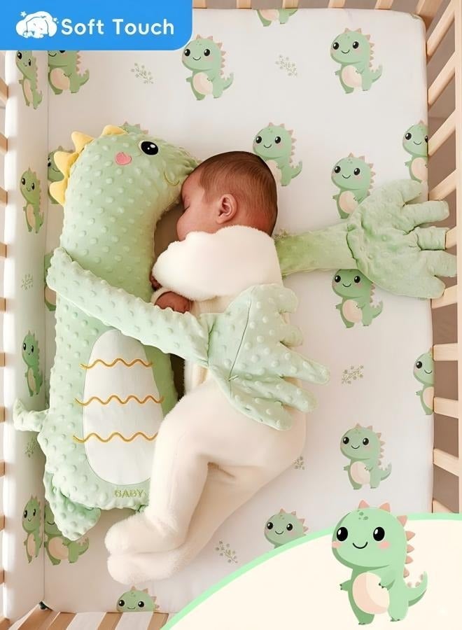 Soft Touch Baby Soothing Palm Baby Patting Sleeping Toy Toddler Sleep Soother Dinosaur Baby Patter Toddler Patter for Sleep, Three-Speed Adjustment, Remote Control, Free Hands (Green) - Image 1