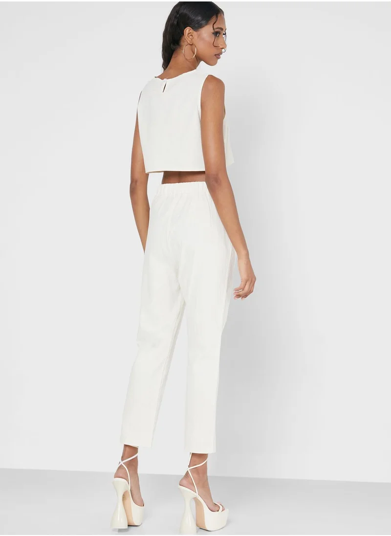 Ginger Solid Crop Top Set