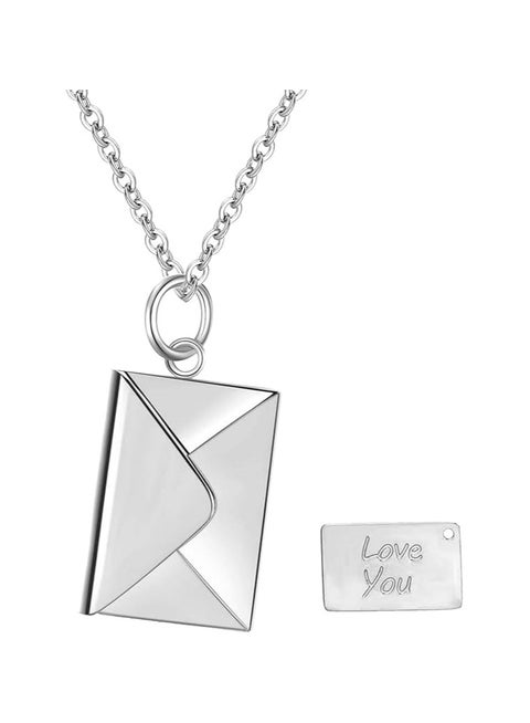 Stainless Steel Love Letter Necklace, Openable Envelope Locket for Women, Valentine's Gift