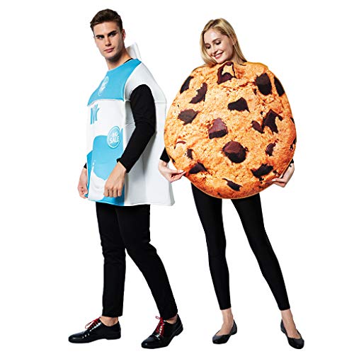 ReneeCho Couple Costume Halloween Food Cookies and Milk Carton Box Adult Men Women - Image 3