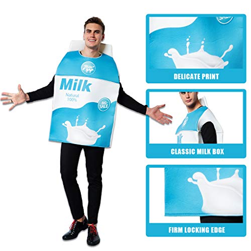 ReneeCho Couple Costume Halloween Food Cookies and Milk Carton Box Adult Men Women - Image 4
