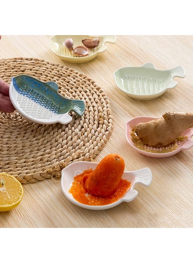 Fish White Ceramic Grater Manual Kitchen Tool For Ginger Garlic Cheese - Image 2