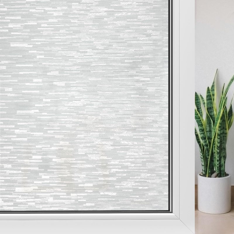 Haton Window Privacy Film, Frosted Glass Static Cling Sun Heat Blocking Window Clings, Frosting Opaque Coverings Stickers Tint for Home Office Door, Non Adhesive, White 17.5" x 78.7" - Image 1