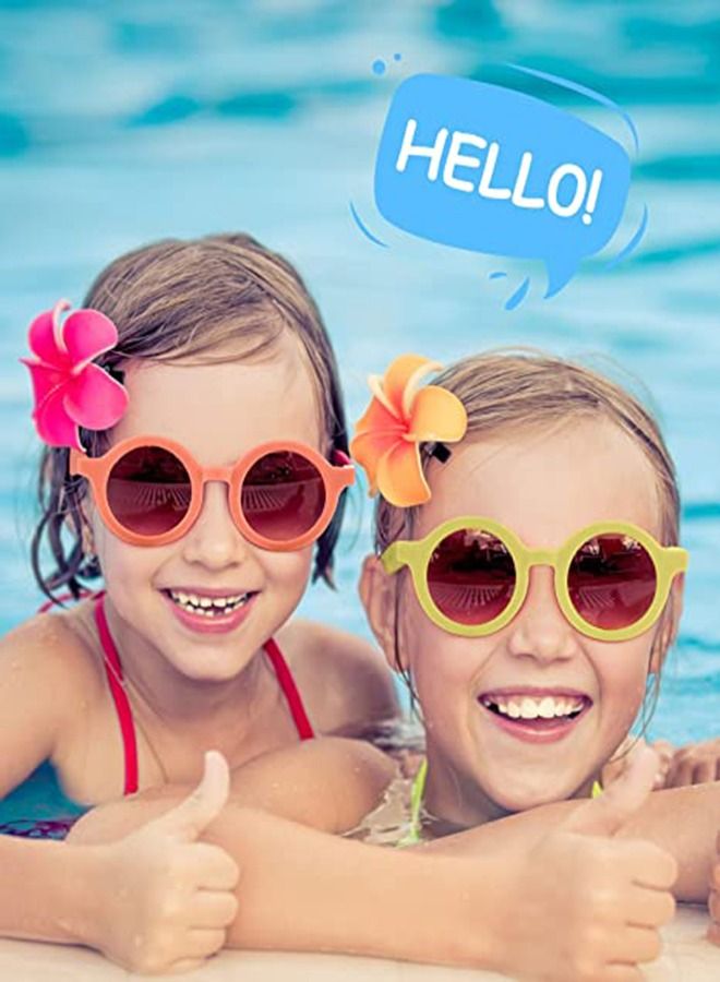 SYOSI Kids Sunglasses, Retro Cute Round Sunglasses for Kids Girls Boys Sunnies UV400 Protection Sun Glasses, Flexible Frame for Girls Boys Age 2-10 Morandi Sunglasses Fashion Beach Holiday (Orange+Yellow) - Image 3