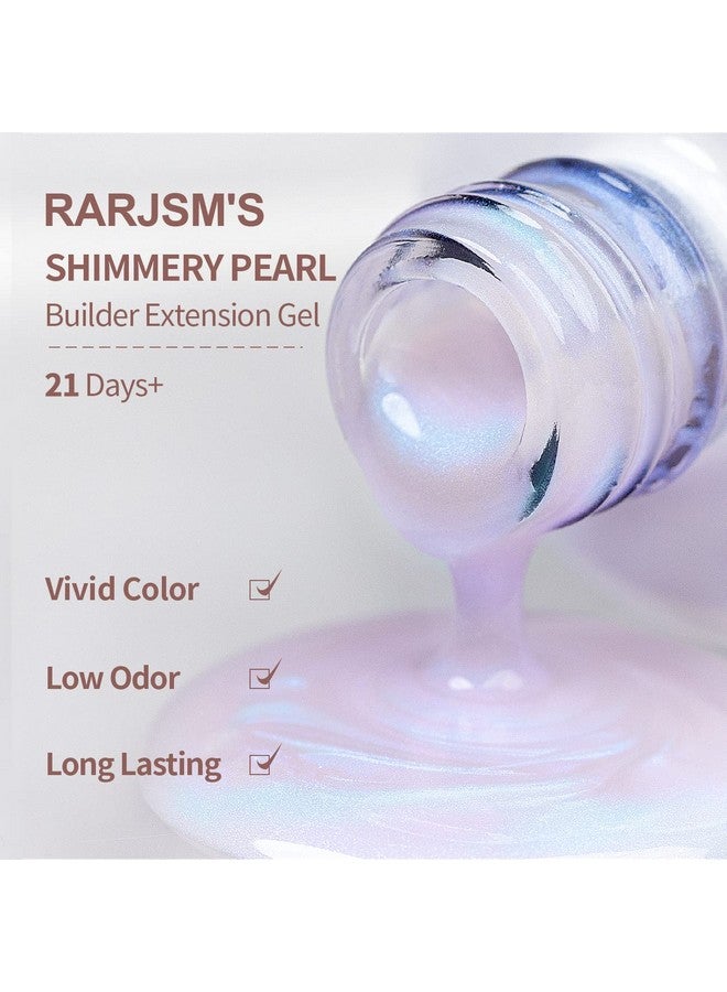 RARJSM Gel Builder Nail Polish Pearl White Hard Gel In A Bottle Mermaid Shell Glitter Pearlescent Thick Extension Structure Gel For Nails 15Ml Soak Off Curing Requires Salon Home Diy Beginer Use - Image 5