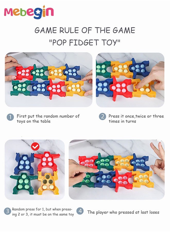 16PCS Fidget Toy Set, Push Pop Fidget Toy, Bubble Poppet Fidget Toy, Pop It Sensory Toy, Multifunctional Stacking Toy, Stress Relieveing Toy, Easy to Clean and Re-useable, Full of Fun Anytime Anywhere, Ideal Gift for Kids Aged 3+