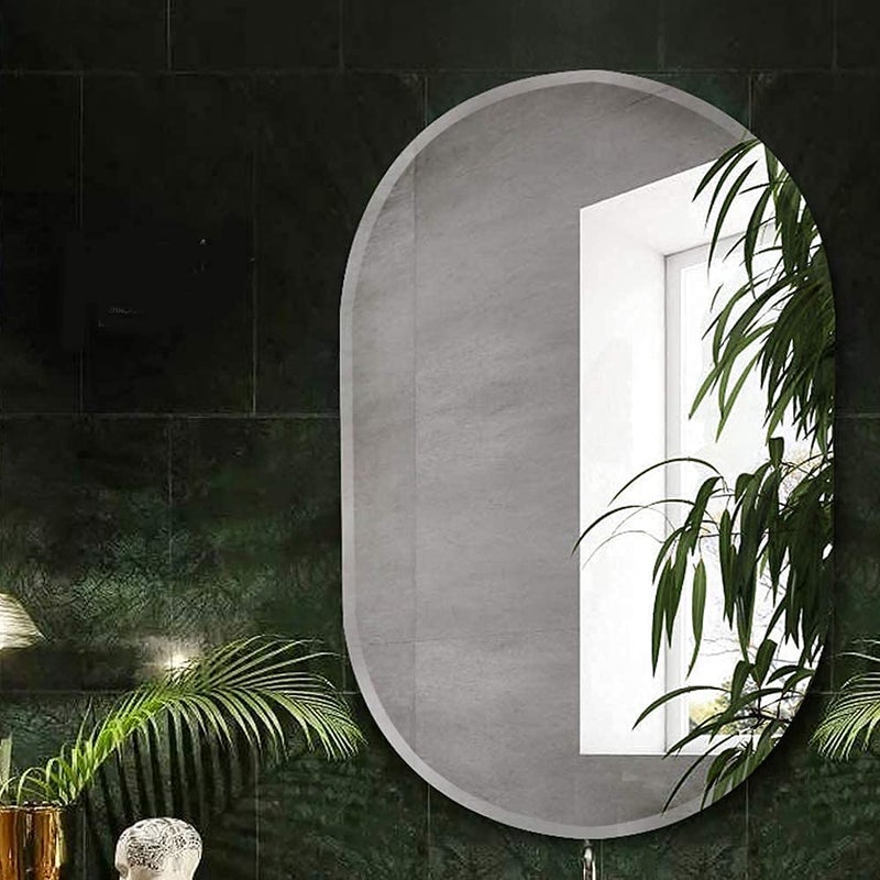 PRINCE ART Mirror Glass for Bathroom Wall Designer Home Decor Mirror for Bedroom Living Room Makeup Room Hall Dressing Room Washbasin Oval Shape Size 18 X 24 Inch - Image 5