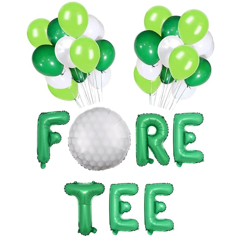 100% LIKED 100 LIKED Fore Tee Balloon Banner 40th Birthday Golf Theme Party Decor - Image 3