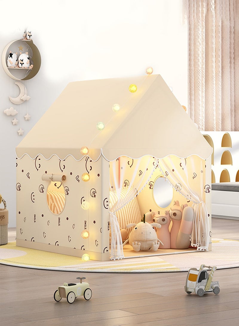 Children's Play  Tent Indoor Girls Boys Castle Small House Toy House Princess Dream Bed Game Secret Base With Crawling Mat + Ball Light + Clouds + erflies  - Image 1