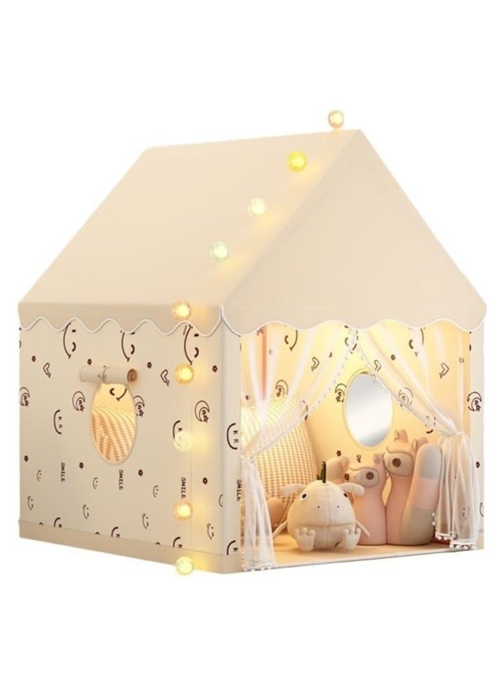 Children's Play  Tent Indoor Girls Boys Castle Small House Toy House Princess Dream Bed Game Secret Base With Crawling Mat + Ball Light + Clouds + erflies  - Image 2