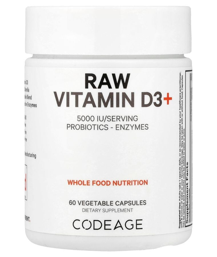 Codeage Raw Vitamin D3+ 60 Vegetable Capsules