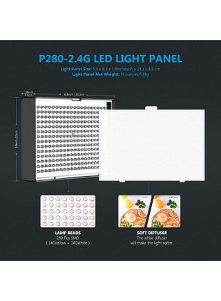 2-Pack 2.4G LED Video Lighting Kit: Bi-Color CRI 95+ 280 LED Panel with 2M Light Stand, LCD Display, 2.4G Remote for Photo Studio Photography, Ball Head/Carry Bag Included - pzsku/Z91E0FFD3573977893657Z/45/_/1687440648/92a73ecc-6a05-4e29-b2ba-34af2b53f5cc