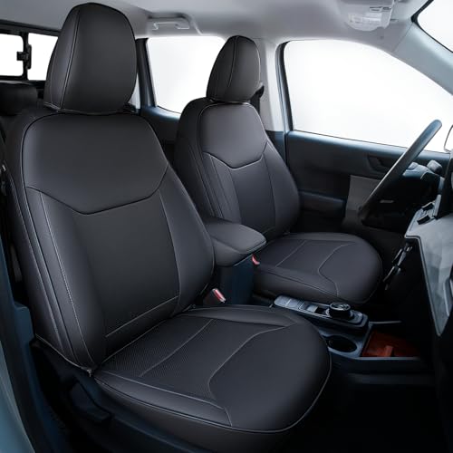 Carlimeki Leather Seat Covers Custom Fit for Maverick 2022-2026, Compatible with XL, XLT, Lobo, Lariat, Tremor Model - Armrest Covers Included - Faux Leather, Fully Covered, Fit Like a Glove - Image 1