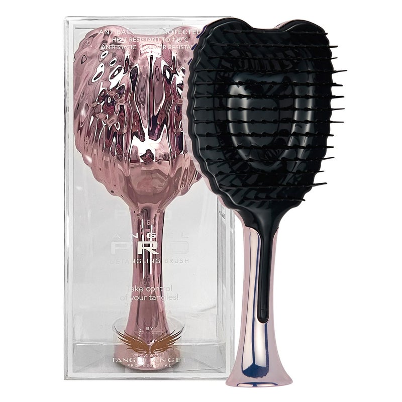 Tangle Angel Detangling Hair Brush - Anti Static Tangle Taming Brush with Soft Bristles - Heat & Water Resistant Pro Detangler Hairbrushes for Women for Fine, Thick, Wavy, & Curly Hair - Pink Chrome - Image 1