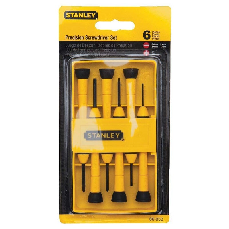 Stanley Stanley Tools 6-Piece Precision Screwdriver Set, Black/Yellow  - Image 1