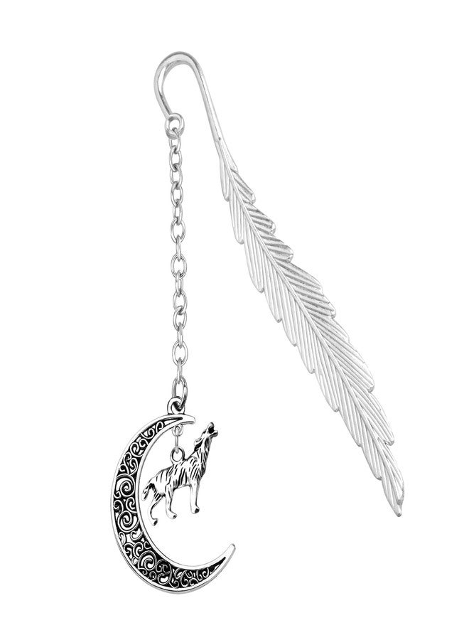 MAOFAED Bookmark for Reader Book Lover Literary Gift, Bookish Merchandise (Moon Wolf) - Image 1