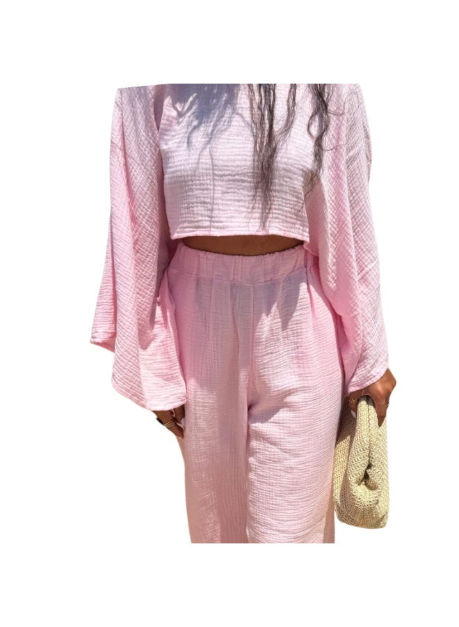 سوت حريمي كتان قطن تلبس من ٥٠ ل ٩٠ كيلو فضفاضه - Image 1