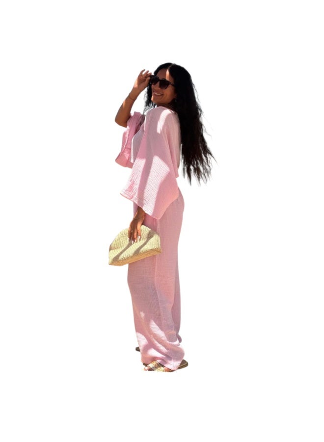 سوت حريمي كتان قطن تلبس من ٥٠ ل ٩٠ كيلو فضفاضه - Image 2