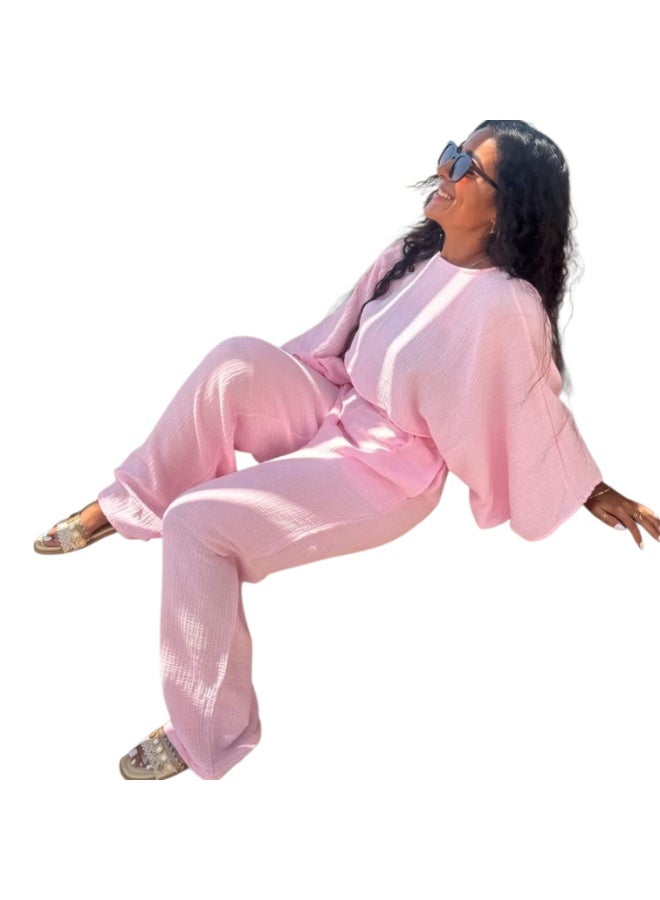 سوت حريمي كتان قطن تلبس من ٥٠ ل ٩٠ كيلو فضفاضه - Image 3