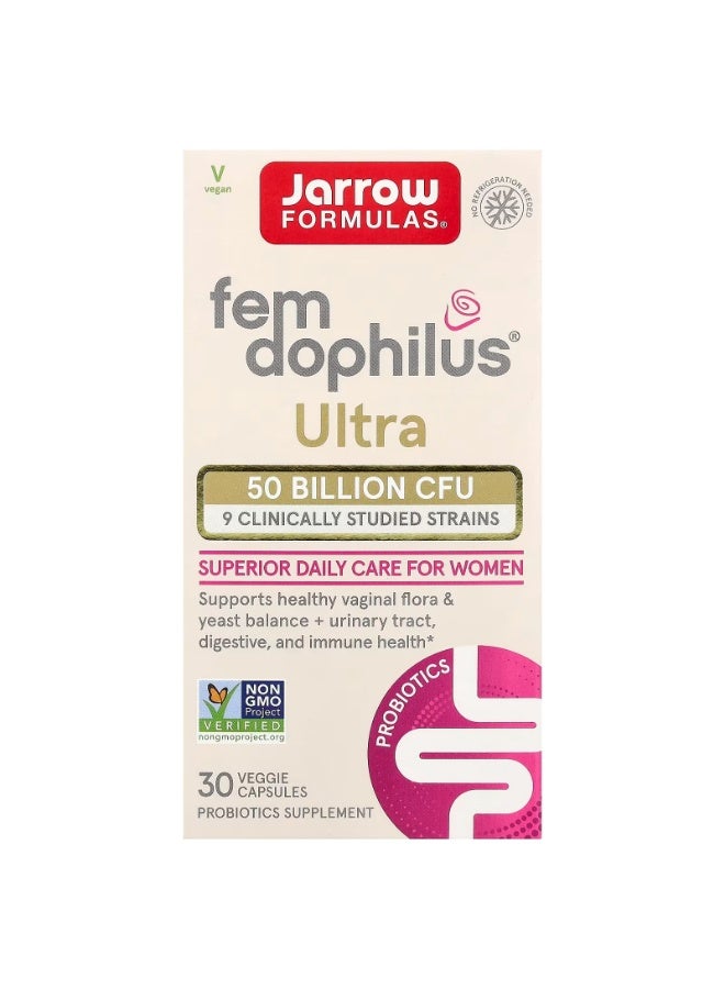 جارو فورملاز فيم دوفيلوس بروبيوتيك مهبلي هضمي 50 مليار وحدة تشكيل مستعمرة 9 سلالات مدروسة سريريًا لبكتيريا المهبل وتوازن الخميرة والمسالك البولية ودعم الجهاز الهضمي والمناعة 30 كبسولة - Image 1